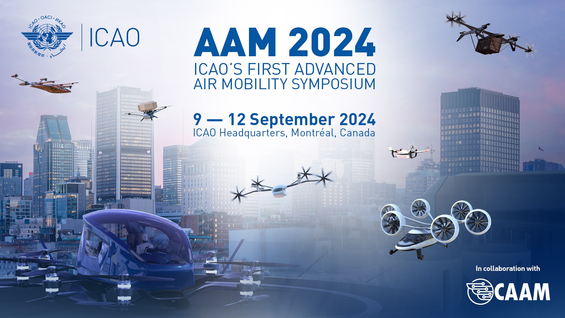 Banner image for ICAO Advanced Air Mobility Symposium 2024
